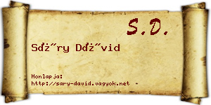 Sáry Dávid névjegykártya