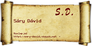 Sáry Dávid névjegykártya