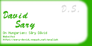 david sary business card