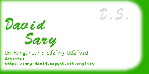 david sary business card